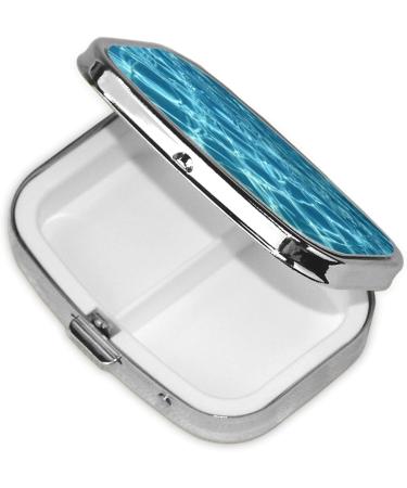 Swimming Pool Water Printing Pill Case | 2 Compartment Small Pill Box & Travel Organizer - Perfect Gift for Travel & Pocket - Buy Online on GoSupps.com