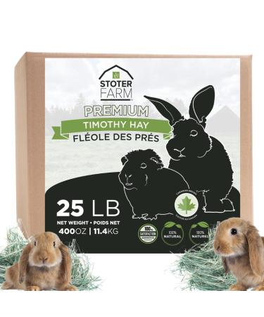 Stoter Farm Premium Timothy Hay Pet Food for Rabbits Guinea Pigs Chinchilla and Other Small Pets 25lb Box