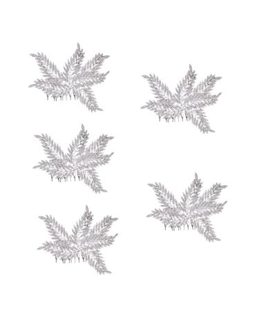 minkissy Comb bridal comb Snowflake Bridal Hair bridal headpieces for wedding rhinestone women hair winter wedding decor silver clips for hair wedding hair clips bride alloy leaf Wedding