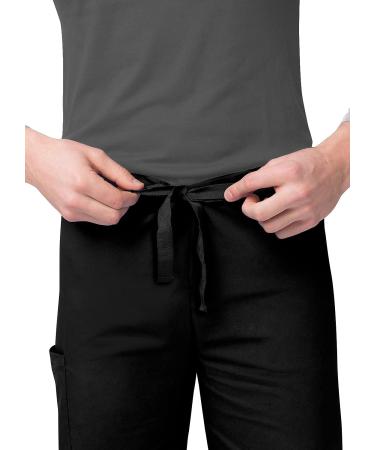Sivvan Unisex Scrubs Set - V-Neck Top & Drawstring Pants, Medium Black - Buy Online on GoSupps.com
