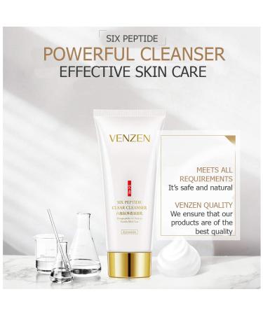 VENZEN Clear Cleanser - Six Peptide Anti-Aging & Acne Solution with Natural Ingredients | 100g Moisturizing Formula - Shop Internationally - Buy Online on GoSupps.com