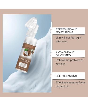 Coconut Foam Facial Cleanser - Gentle Pore Cleansing Refreshing Hydration For Acne-Prone Skin Remove Blackheads & Dirt Restore Skin Balance(3PCS) - Buy Online on GoSupps.com