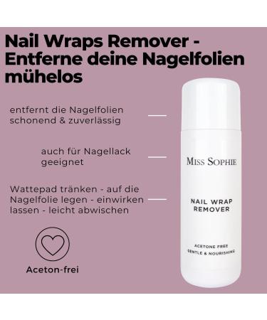 Miss Sophie Nail Wrap Remover | Acetone-Free Nail Polish Remover | Milder Fast Results | Strengthens Nails with Almond Oil & Aloe Vera | Premium Quality International Shipping - Buy Online on GoSupps.com