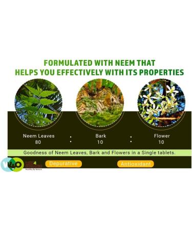 WAY 4 ORGANIC W4O Neem Triple Complex - High-Potency Azadirachta Indica Tablets Neem Leaves Bark Flowers in Ratio (80:10:10) - 300 Tablets 150 Serving 1000 Mg (Pack of 2) - Buy Online on GoSupps.com