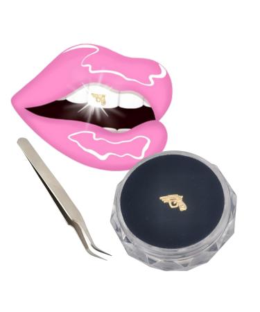 Chamon 8K Solid Gold Revolver Tooth Gem - Luxury Real Gold Gems Inlaid Zircon DIY Art Aesthetic Smile Decoration (Revolver)