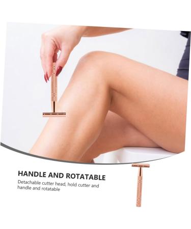 Wooneky Double Edge Safety Razor for Women Aluminum Manual Razor with Metal Blade for Smooth Shaving - Buy Online on GoSupps.com