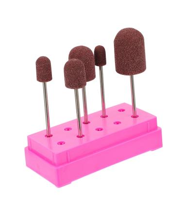 minkissy 1 Set Nail Sand Ring Cap Electric Manicure Set Professional Manicure Set Manicure Tools Professional Nail Drill Sanding Caps with Grip Manicure Sanding Head Polishing Heads Nail 8x6cm Rosy