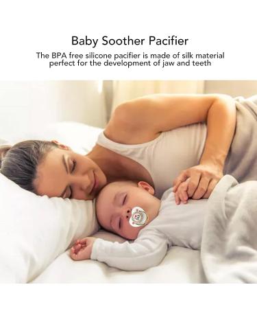 Rhinestone Design Silicone Baby Soother Pacifier | M Size | 6-18 Months | White - Buy Online on GoSupps.com