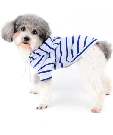 Zweitea Striped Hoodie for Small & Medium Dogs | Soft Light Blue Puppy Sweatshirt & T-Shirt | Comfortable Pet Clothing - Buy Online on GoSupps.com