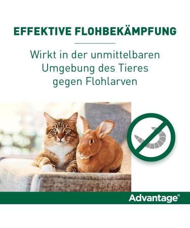 Elanco Advantage Spot-On 80 for Large Cats & Rabbits | Flea Protection for 4-8 kg | 4 Pipettes - Effective & Easy Application - Buy Online on GoSupps.com