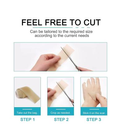 Medical Grade Silicone Scar Sheets - Reusable Scar Tape for C-Section, Surgery, Burn, Keloid - 1.6x120 - Buy Online on GoSupps.com