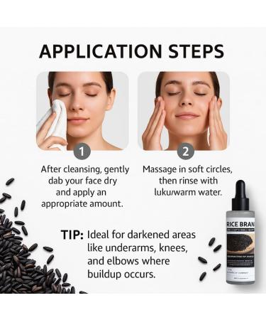3PCS Black Rice Face Serum with Rice Bran Water Niacinamide & Lactic Acid Gently Exfoliates Reduces Blackheads & Brightens - Buy Online on GoSupps.com