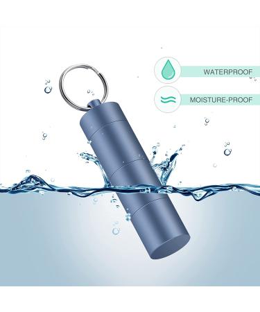 Opret Metal Pocket Pill Box Keychain | Waterproof Daily Pill Holder for Men and Women | Portable Pill Case for Travel | 3 Compartment Pill Container (Blue) - Buy Online on GoSupps.com