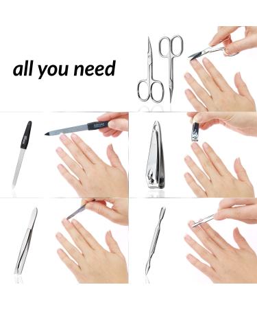 Marqus 7-Piece Manicure Set for Men & Women - Solingen Quality Nail Care with Tongs - Stylish Synthetic Leather Case - Made in Germany - Buy Online on GoSupps.com