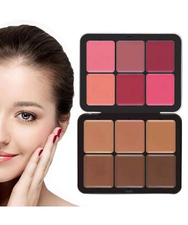 Carla Secret Concealer Palette,2023 New 12 Colors Face Makeup,Cream Blush Palette,Long Lasting Waterproof Cream Concealer Palette,For Flawless Skin (#02)