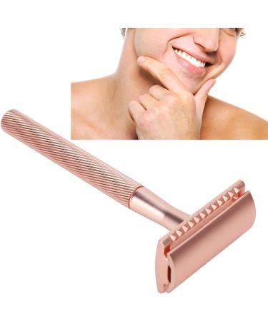 Double Edge Safety Razor Straight Razor Double Edge Razor Blades Reusable Wet Shaving Shaver Kit Stainless Steel Traditional Manual Metal for Men Women Shave with Stand Portable Brass Long Handle - Buy Online on GoSupps.com
