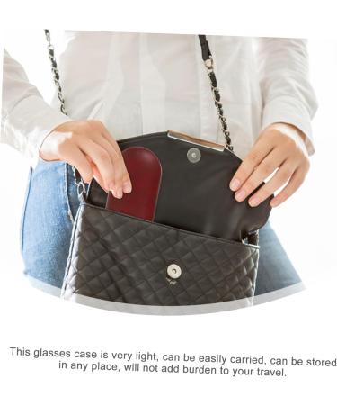 Homsfou Travel Bag Set - Portable Sunglasses & Contact Lens Case - Double Glasses Holder - Compact Red PU Design for Easy Travel - Buy Online on GoSupps.com