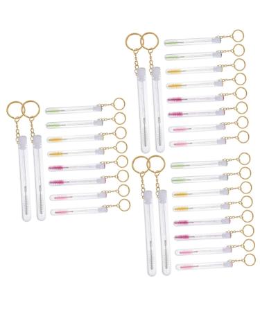 FRCOLOR 30 Pcs Keychain Mascara Brush Mascarades for Women Empty Mascara Lash Brush with Tube Extend 11.2x1cmx3pcs Assorted Colorx3pcs