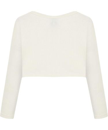 BONNY BILLY Girls Knitted Cotton Bolero Shrug - Off White/Beige, 7-8 Years - Buy Online on GoSupps.com