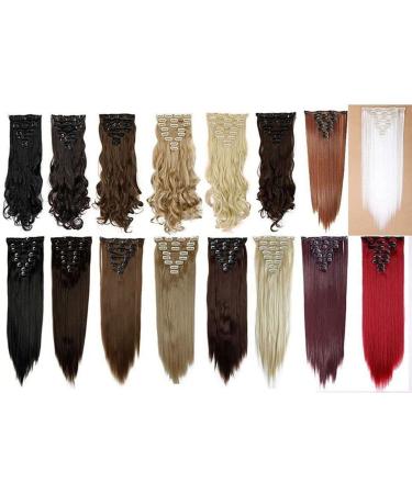 S-noilite 24 Inches Curly Medium Brown Clip In Hair Extensions - 8pcs Full Head Set | 60 Colour Options | Sexy Lady Fashion Choice - Buy Online on GoSupps.com