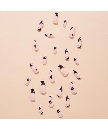 PERZOE Elegant Fake Nails 24pcs French Almond-shaped Rhinestone Star Durable False Nails Women's Supply Comfortable False Nails Mixed Style - Buy Online on GoSupps.com