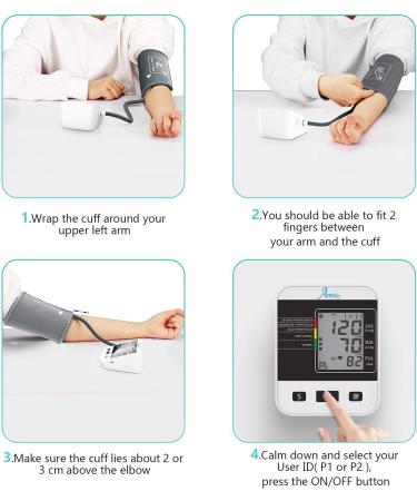 Annsky Digital Blood Pressure Monitor for Home Use - Large LCD Display, Automatic Measure, Heart Rate Pulse, 2 User Memories - Black - Buy Online on GoSupps.com