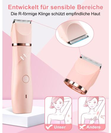 Beaulush 2-in-1 Bikini Trimmer & Electric Razor for Women - IPX7 Waterproof Wet/Dry Shaver in Pink - Buy Online on GoSupps.com