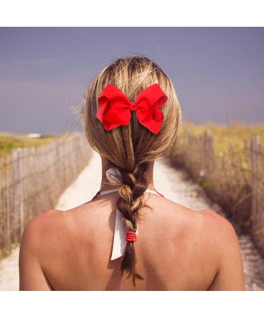 23 Pieces Kids Hair Accessories Set Bow Hair Clip Head Flower Ponytail Elastic Hair Rope Styling Accessories for Girls School Christmas Birthday Party (Red) - Buy Online on GoSupps.com