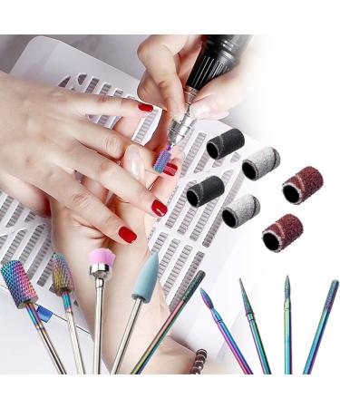 Mesee 10 Piece Diamond Nail Drill Set + 75 Pieces Sanding Caps Drill Sanding Bands Tungsten Carbide Nail File Set Nail Drill Bits Nail Cutter Attachments Set for Cuticle Manicure Pedicure Nail Care - Buy Online on GoSupps.com