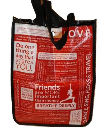 Lululemon Red Graphic Print Small Reusable Tote Gym Bag | Carryall Essential - Buy Online on GoSupps.com