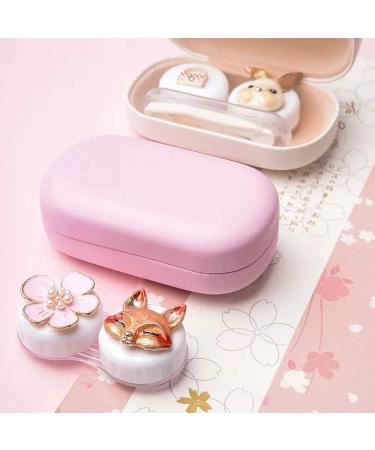 Cute Cartoon Contact Lens Container - Portable Eye Care Kit | Black Fall Fox Design for Home & Travel - Buy Online on GoSupps.com