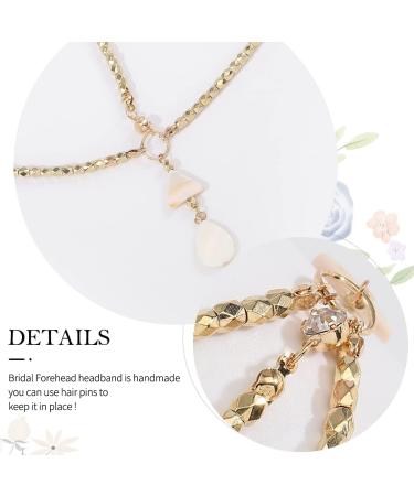 Boho Gold Head Chain - Vintage Pearl & Shell Hair Accessories for Weddings Festivals & Women - Buy Online on GoSupps.com