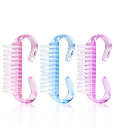 3 pieces of nail cleaning brushes with handles nail tools accessories brushes finger cleaning dust brushes dust removal nails small hairbrushes professional nail brushes