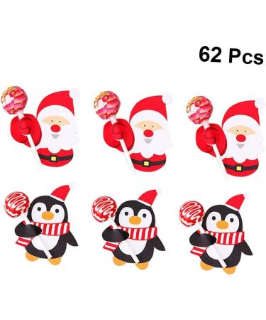  ABOOFAN ABOOFAN 62 Pieces Christmas Decorations Lollipop Favor Christmas Party Ornament Lollipop Cartoon Paper for Lollipop Decoration Candy Message Card - Buy Online on GoSupps.com