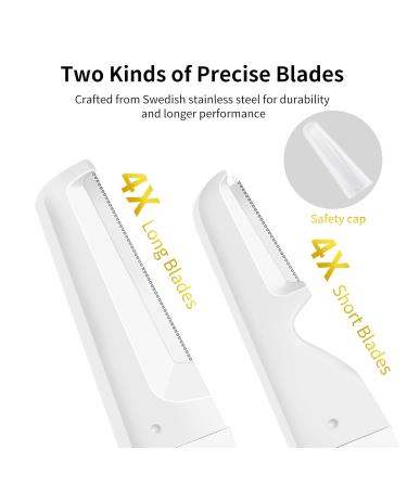 Premium Face Razors for Women & Men | Reusable Dermaplaning Tool with 8 Blade Refills - Effortless Facial Hair Removal in Stylish Purple - Buy Online on GoSupps.com