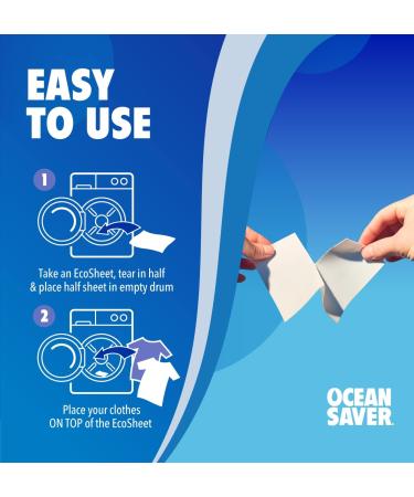 OceanSaver Eco Laundry Detergent Sheets - 120 Loads | Non-Bio, Biodegradable & Freshly Scented | Vegan, Cruelty-Free & Zero-Waste | Plant Based Formula - Buy Online on GoSupps.com