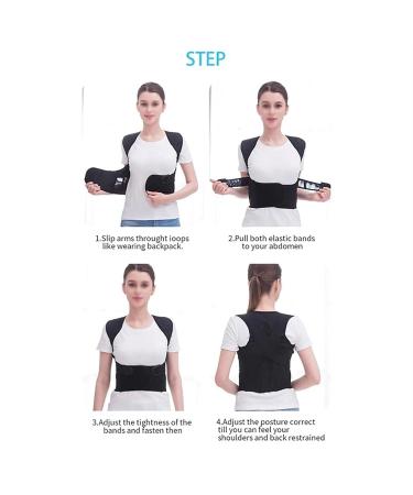 Adjustable Children Posture Corrector | Full Back Support Belt & Lumbar Brace for Hunchback Correction | Kids & Adults | Pain Relief in Black - Buy Online on GoSupps.com