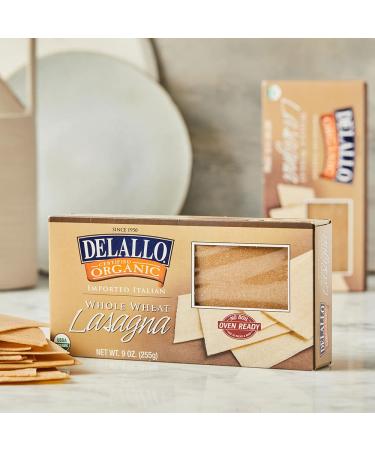 DeLallo Organic Whole Wheat Oven Ready Lasagna Noodles - 9oz Box (Pack of 6) - Buy Online on GoSupps.com