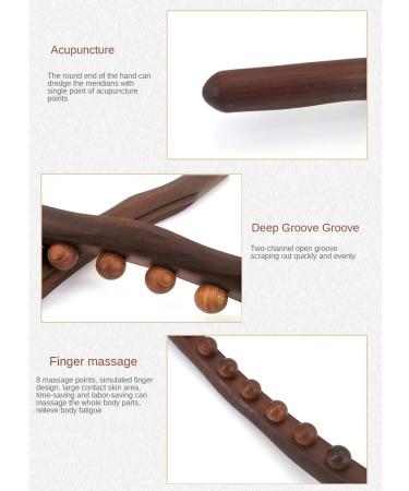 LIZZOT 8 Beads Gua Sha Massage Stick | Wooden Massager for Neck & Back Pain Relief Body Shaping & Anticellulite - Buy Online on GoSupps.com