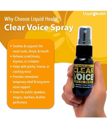 Clear Voice Vocal Throat Spray - Singing Ease & Voice Clarity, Fast Acting Herbal Oral Remedy for Singers, Speakers, Performers - Soothing Dampener, Moisturizer Relief, USA Made (Honey Lemon, 3 Pack) Honey Lemon 1 Fl Oz (Pa  - Buy Online on GoSupps.com