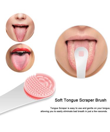 Buy Tongue Scraper & Silicone Tongue Cleaner - Reduce Bad Breath Oral Hygiene Tool for Adults & Kids - Reusable Easy to Use (2pcs Replacement Pads in Pink) - International Shipping Available - Buy Online on GoSupps.com