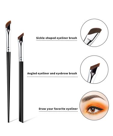URSOBTF 3 PCS Ultra Thin Sickle Angled Eyeliner & Eyebrow Brush Set - Buy Online on GoSupps.com