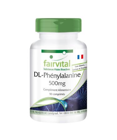Fairvital | DL-phenylalanine 500mg - 3 month box - VEGAN - Highly dosed - 90 tablets - DLPA