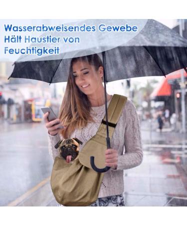 Slowton Dog Carrier Bag - Waterproof Adjustable Pet Tote for Outdoor Excursions (Brown L) - Ideal for Dogs 4.1-6.8kg - Buy Online on GoSupps.com