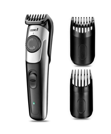 Ceenwes Beard Trimmer & Beard Trimmer for Men Hair Clipper 2 Combs Cleaning Brush Power Adapter Oli Bottle Length Settings with Precision Dial USB Charging