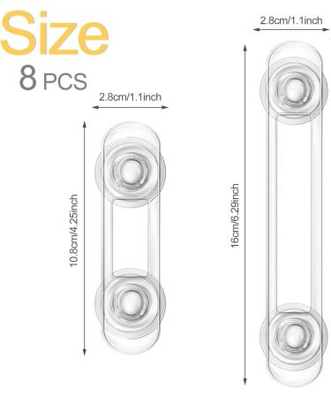 8pcs Transparent Child Safety Locks for Cabinets & Drawers - Easy Install, No Tools Needed - Buy Online on GoSupps.com