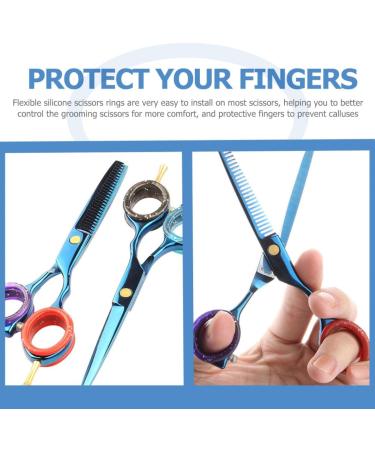 Minkissy 80 STK Pet Scissors Set - Silicone Finger Handles Dog Fur Care 4 Color Options - International Shipping Available - Buy Online on GoSupps.com