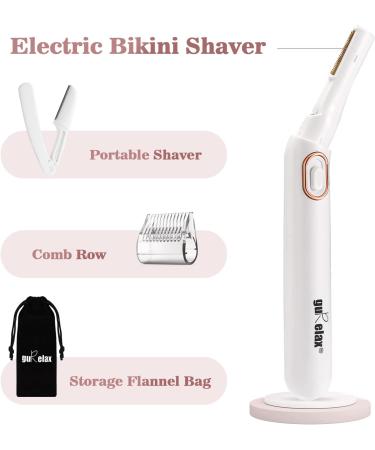 Pain-Free Women's Hair Remover - Waterproof USB Razor with LED Light for Peach Fuzz & Fine Hair - White Bikini Razor - Buy Online on GoSupps.com