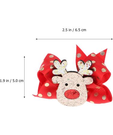 Lurrose Christmas Bow Hair Clip Set - Festive Elk Hairpin for Girls, 5pcs - Buy Online on GoSupps.com