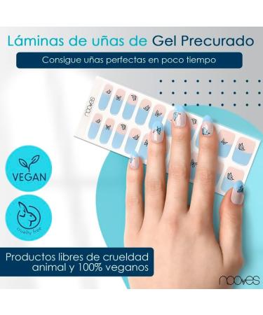  NOOVES NOOVES NAILS Premium Semi-Cured Gel Nail Polish Butterfly Blue | French Design - Buy Online on GoSupps.com